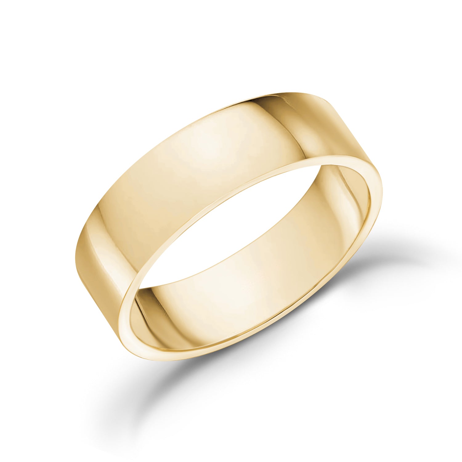 6mm Flat Wedding Band - Unisex Ring - The Steel Shop