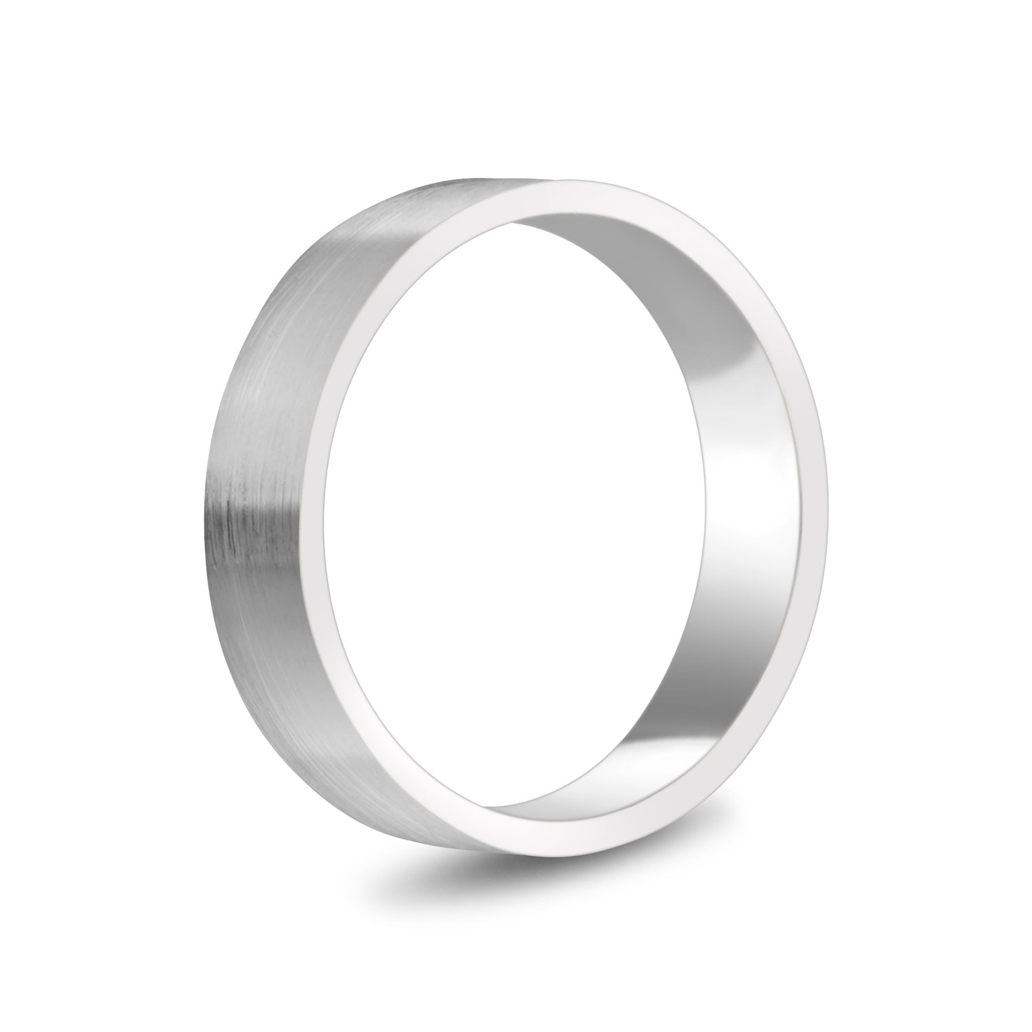 Side view of 5mm matte stainless steel comfort fit band