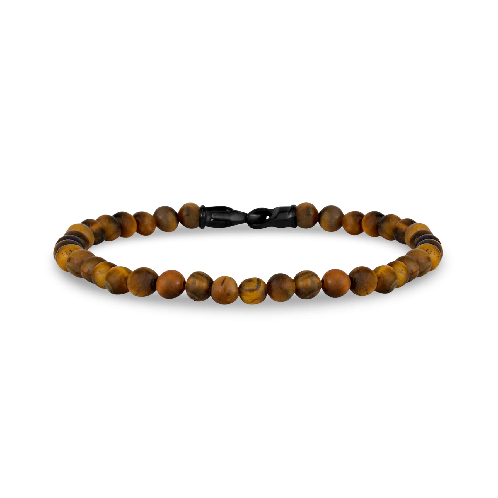 4mm Steel Clasp Matte Brown Bead Bracelet - Mens Steel Bead Bracelets - The Steel Shop