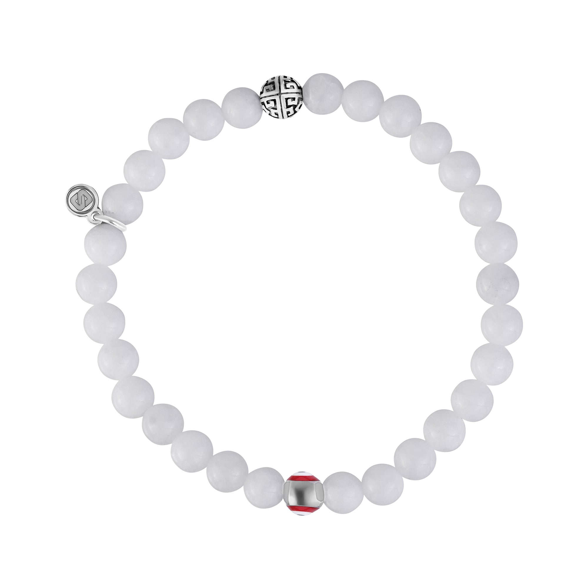 Evil Eye 6mm White Jade Protection Bead Bracelet – The Steel Shop