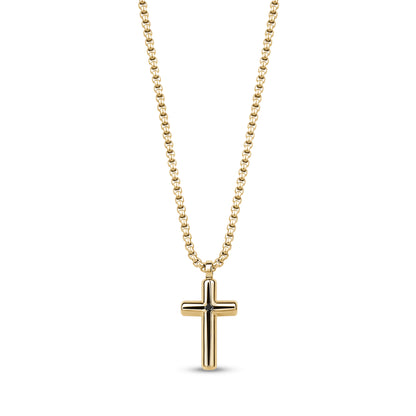 Black Stone Reversible Cross - Men Pendant - The Steel Shop