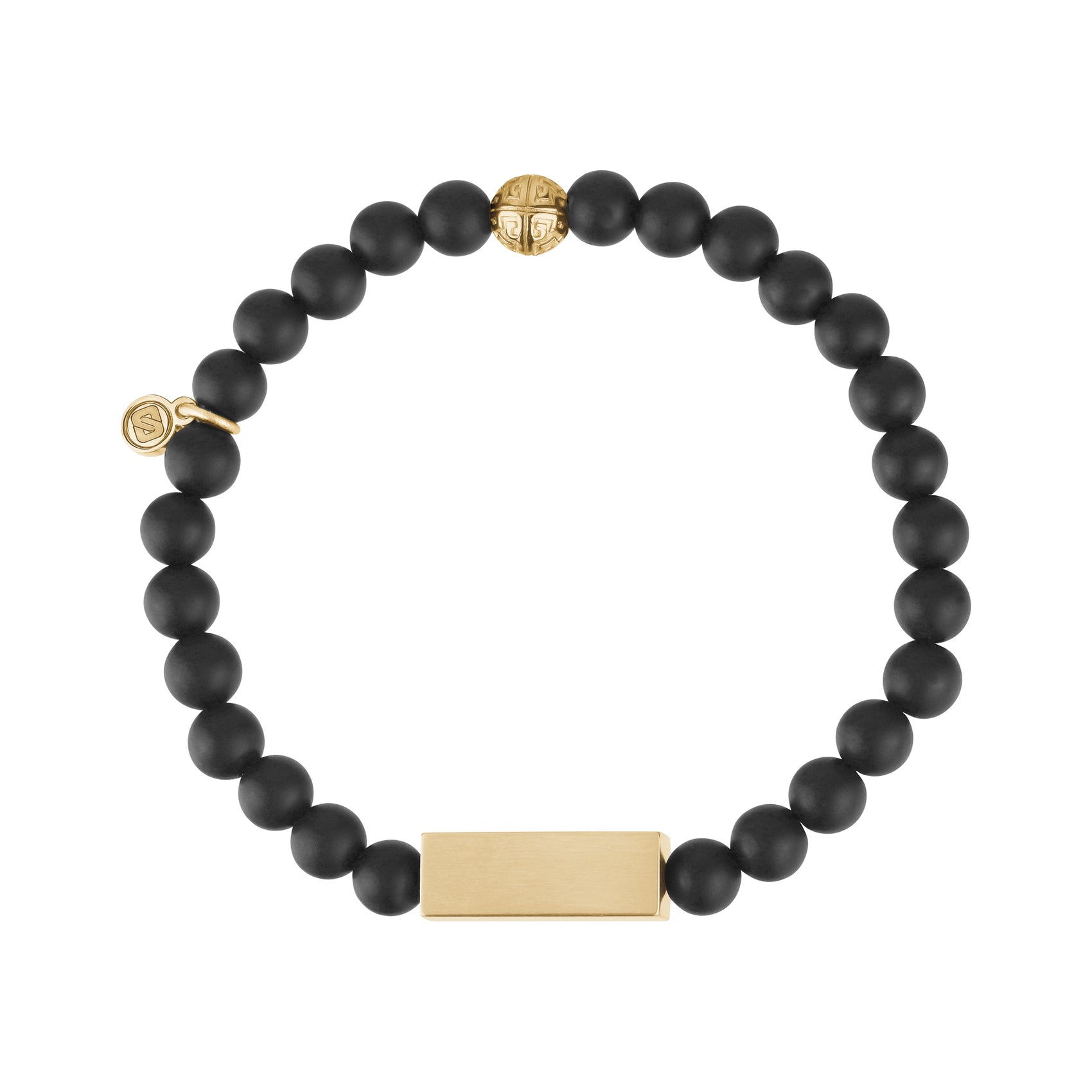 6mm Matte Black Rectangle Bead Bracelet - Unisex Bead Bracelet - The Steel Shop
