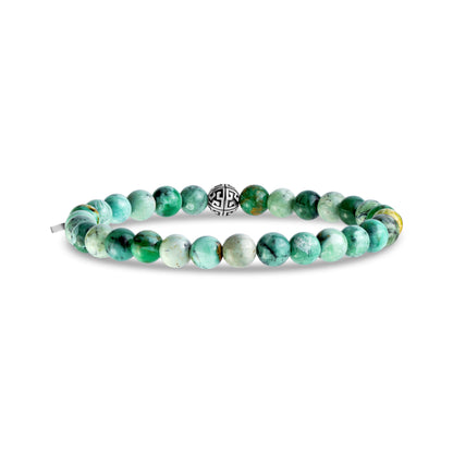 Green Variscite Bead Bracelet | 6MM - Unisex Bead Bracelet - The Steel Shop