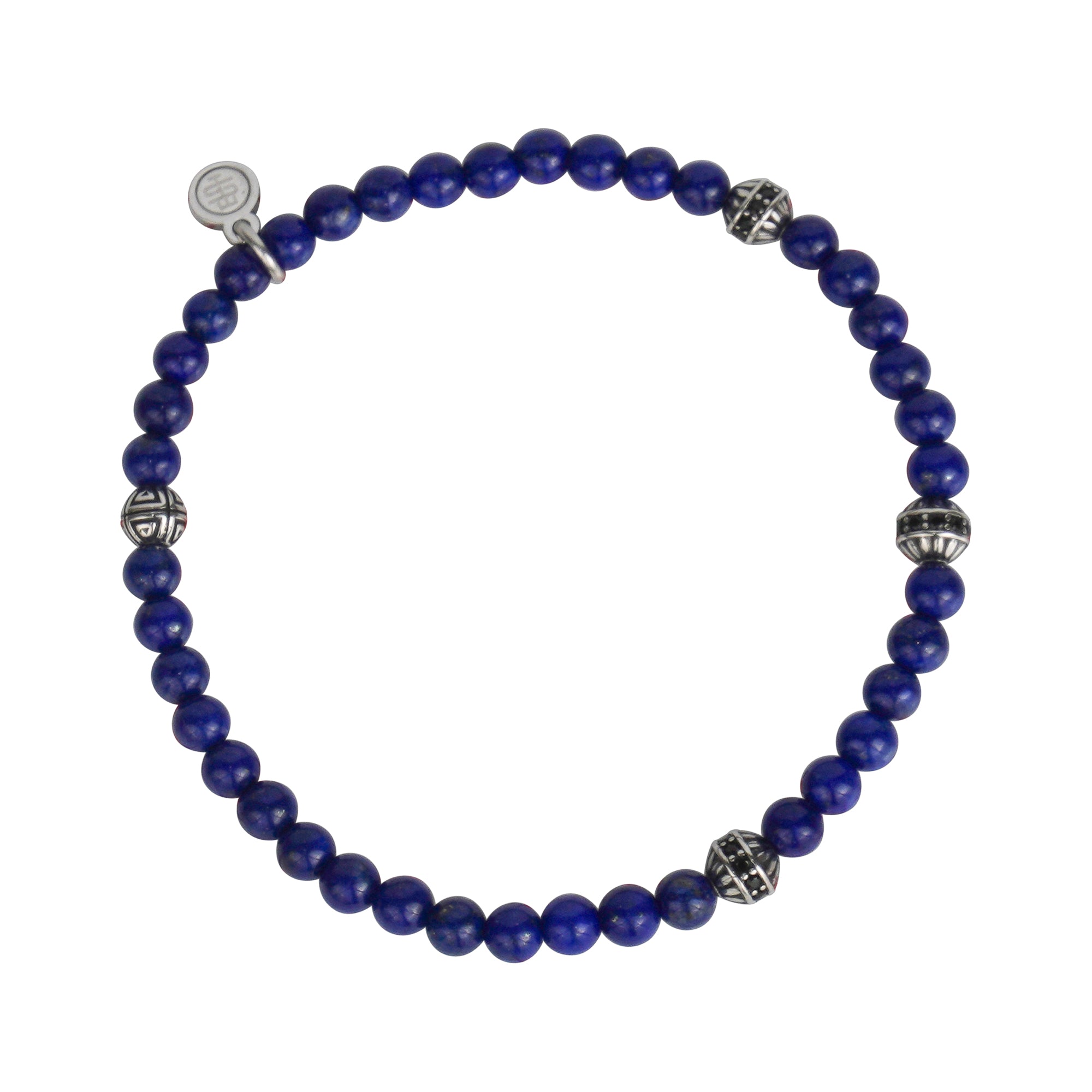4mm Blue Lapis Lazuli Stone-Set Enigma Bead Bracelet – The Steel Shop
