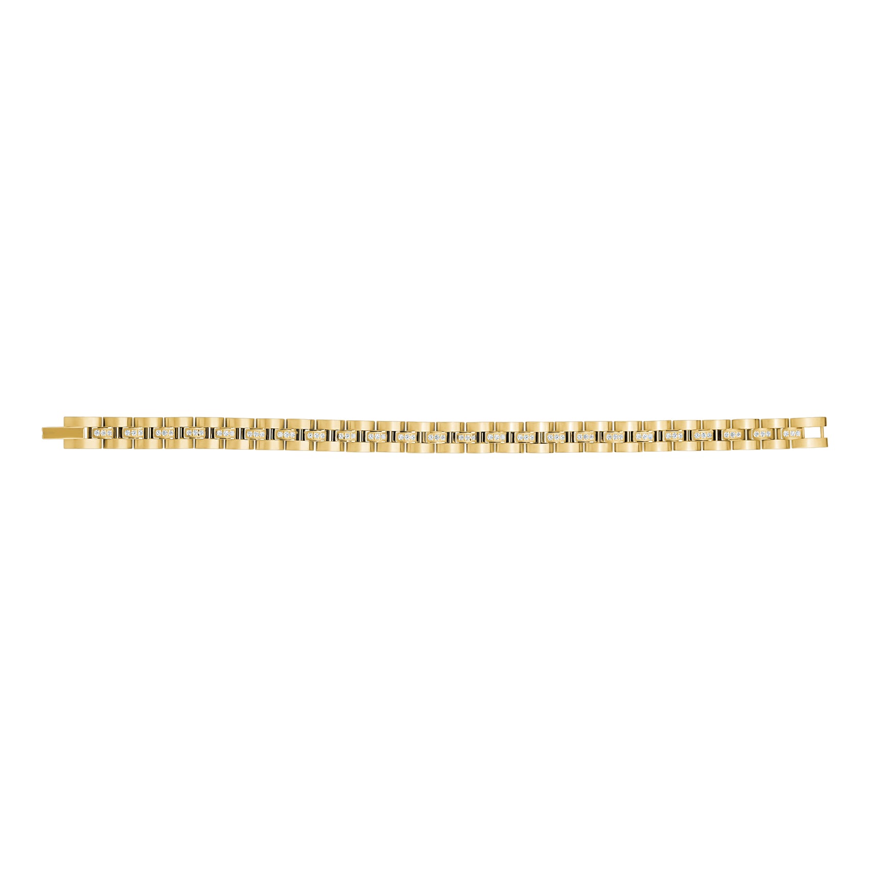 Stone-Set Watch Link Bracelet | 8MM - Mens Steel Bracelets - The Steel Shop