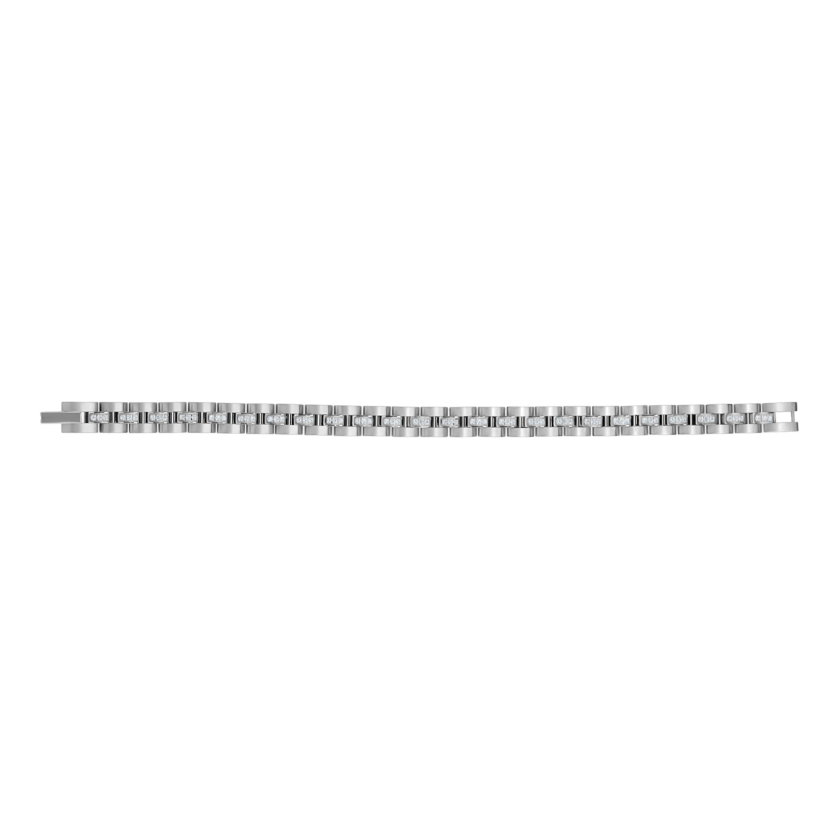 Stone-Set Watch Link Bracelet | 8MM - Mens Steel Bracelets - The Steel Shop