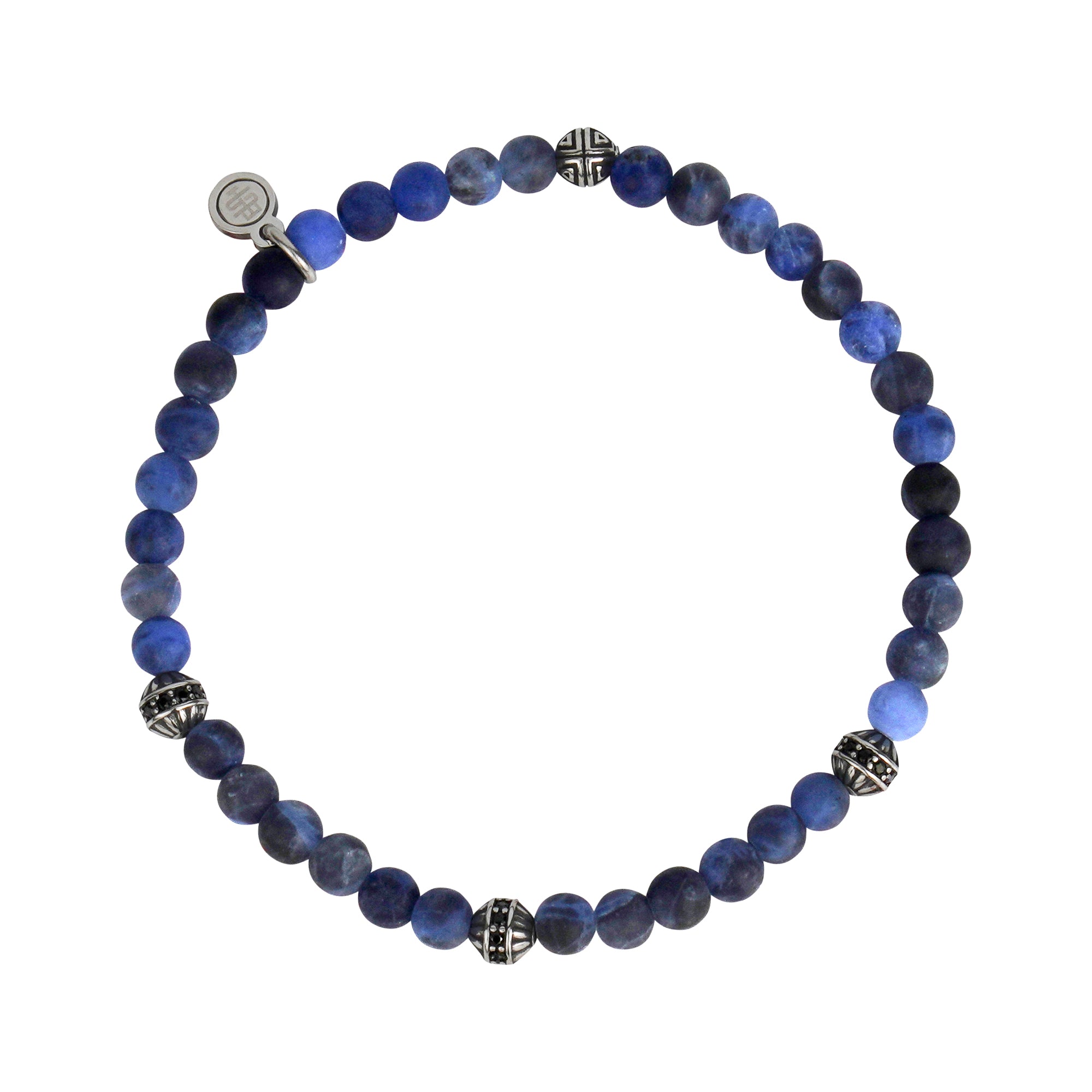 4mm Matte Sodalite Stone-Set Enigma Bead Bracelet – The Steel Shop