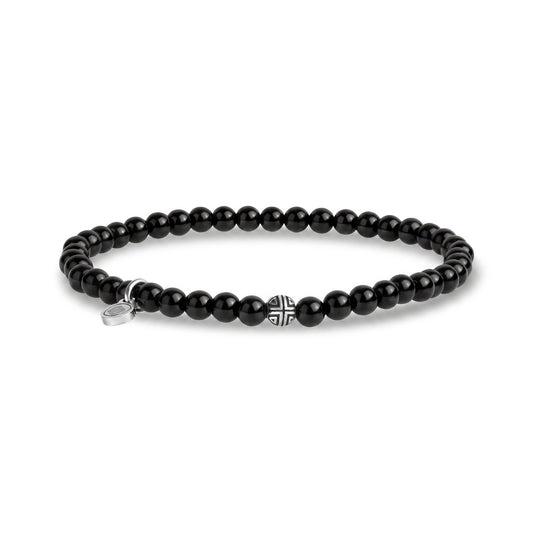 4mm Black Shiny Onyx Bead Bracelet