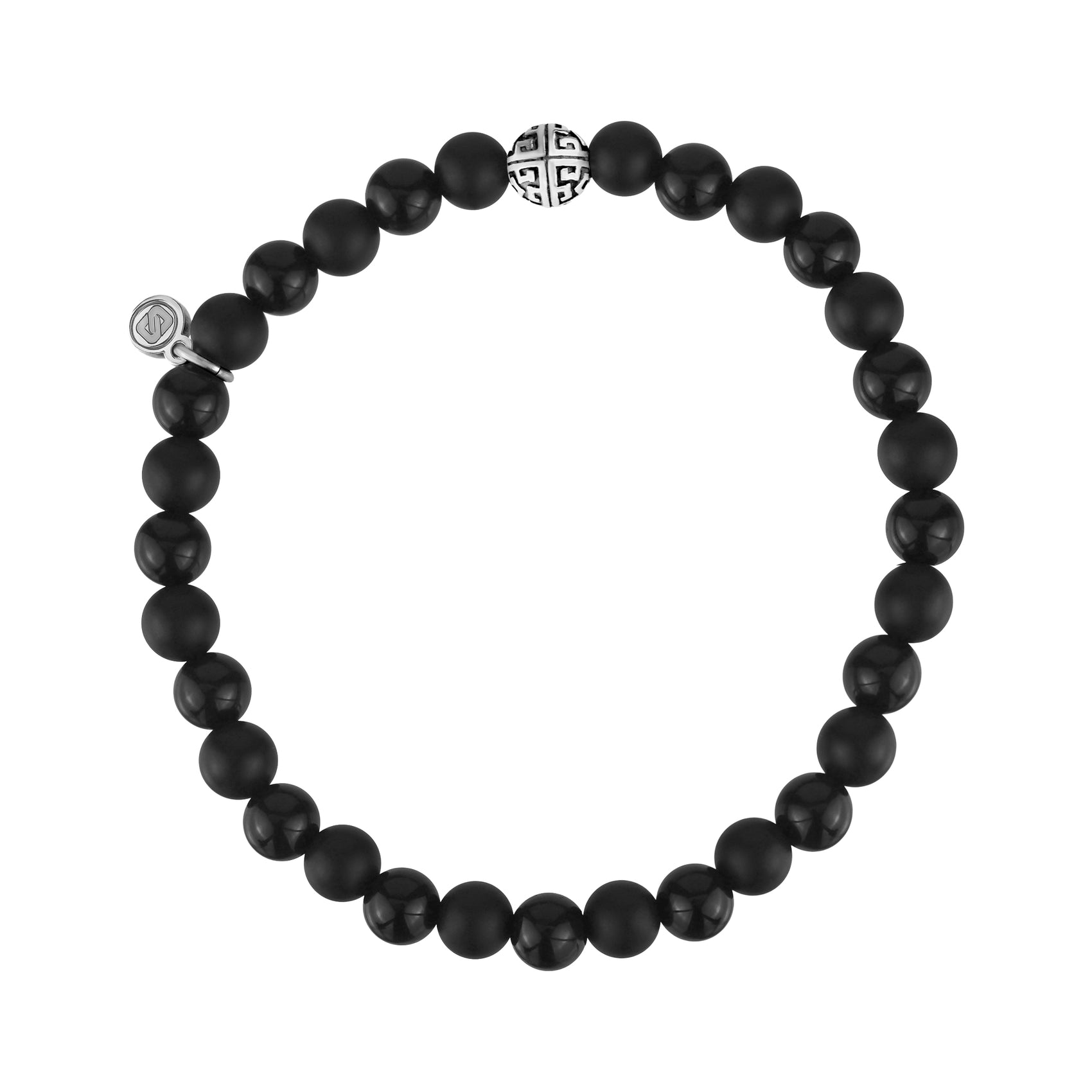 6mm Black Mix Bead Bracelet - Unisex Bead Bracelet - The Steel Shop