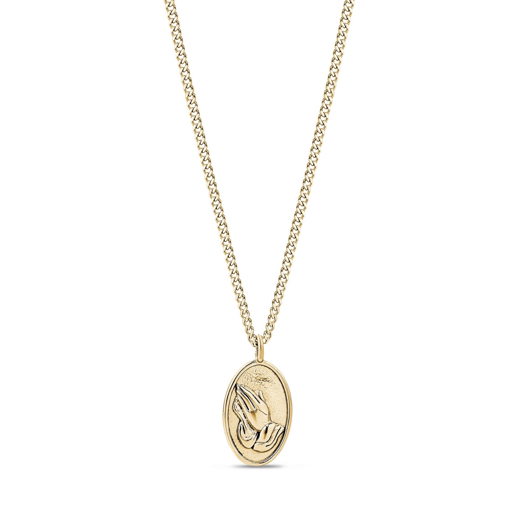 Praying Hands Oval Pendant