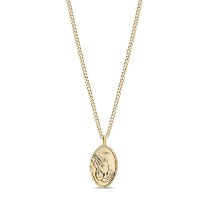 Praying Hands Oval Pendant