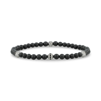Matte Black Enigma Bead Bracelet - Unisex Bead Bracelet - The Steel Shop