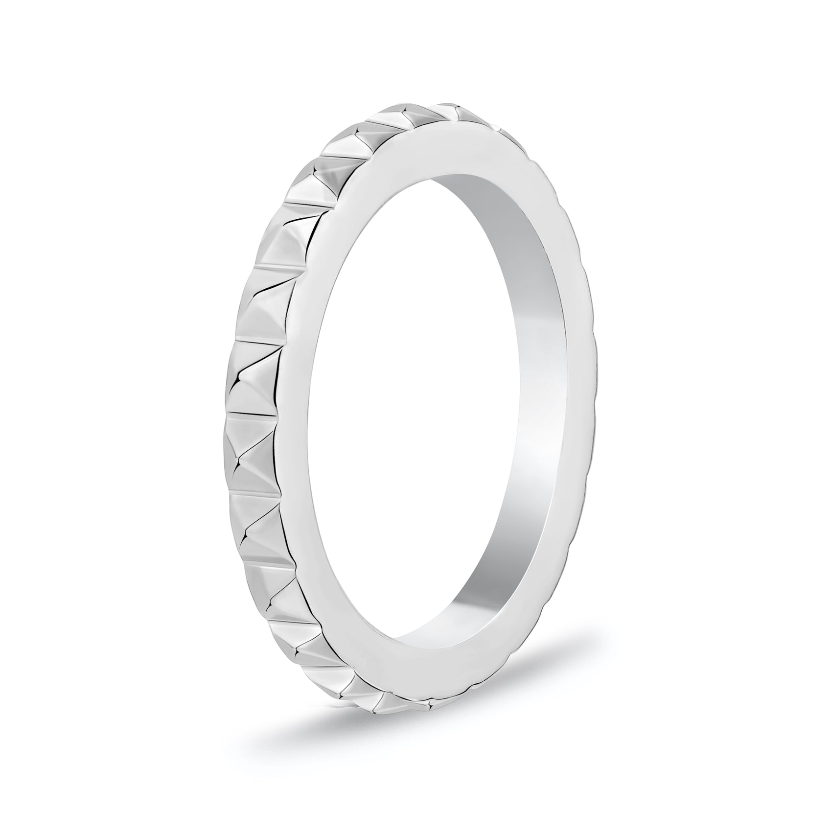 Modern Facet Band - Women Ring - The Steel Shop