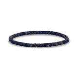 Blue and Hematite Bead Bracelet - Mens Steel Bead Bracelets - The Steel Shop