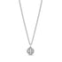 Silver stainless steel Jerusalem Cross pendant necklace with round engravable medallion on 2mm Cuban link chain