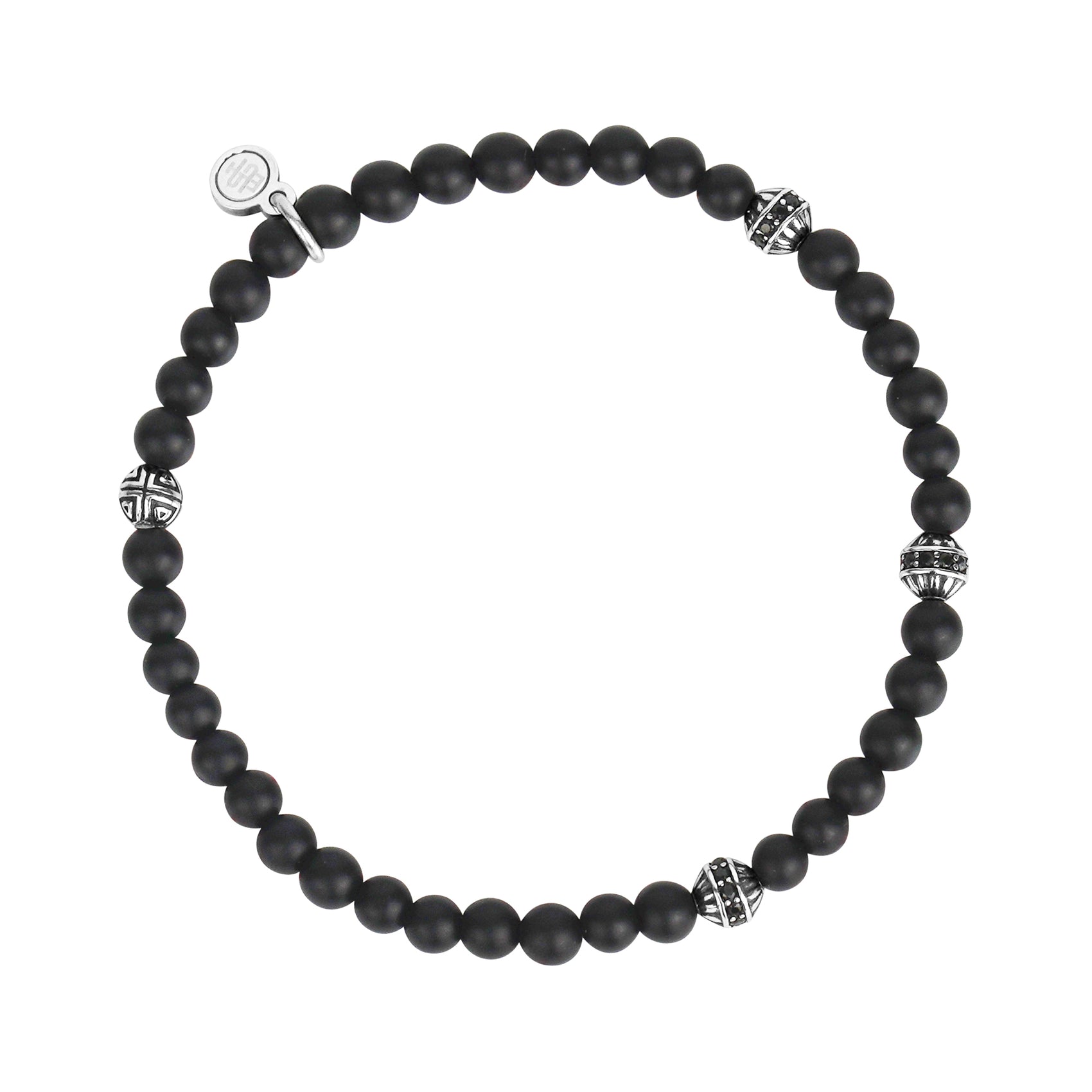Matte Black Enigma Bead Bracelet - Unisex Bead Bracelet - The Steel Shop