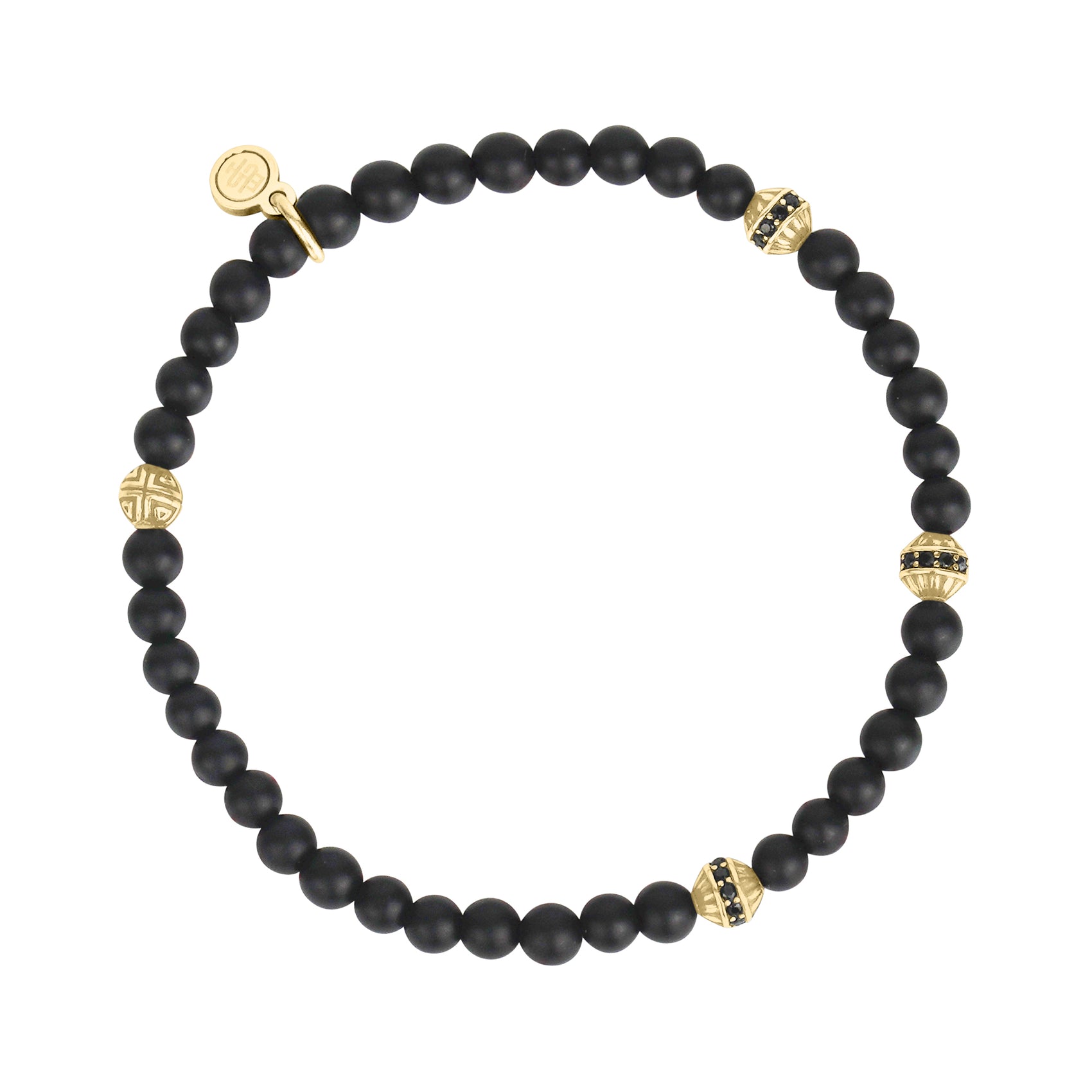 Matte Black Enigma Bead Bracelet - Unisex Bead Bracelet - The Steel Shop