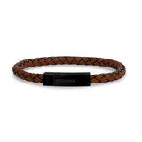 Tan Leather Bracelet | 6MM - Mens Steel Leather Bracelets - The Steel Shop