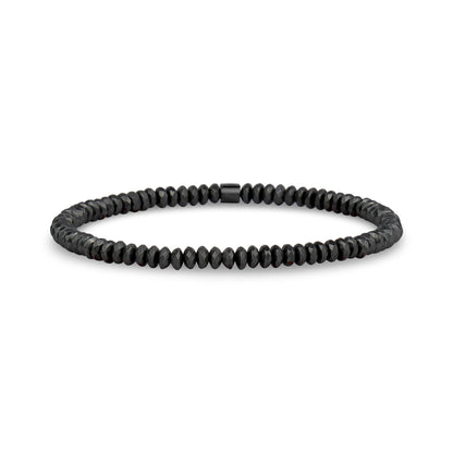 Faceted Hematite Bead Bracelet - Mens Steel Bead Bracelets - The Steel Shop