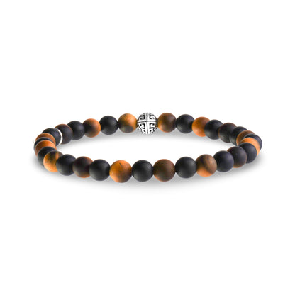 6mm Black & Brown Bead Bracelet - Unisex Bead Bracelet - The Steel Shop