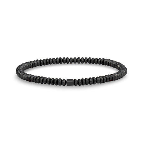 Faceted Hematite Bead Bracelet - Mens Steel Bead Bracelets - The Steel Shop