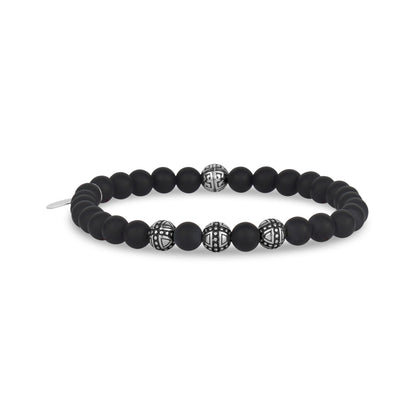 6mm Three Lanes Stretch Bead Bracelet - Unisex Bead Bracelet - The Steel Shop