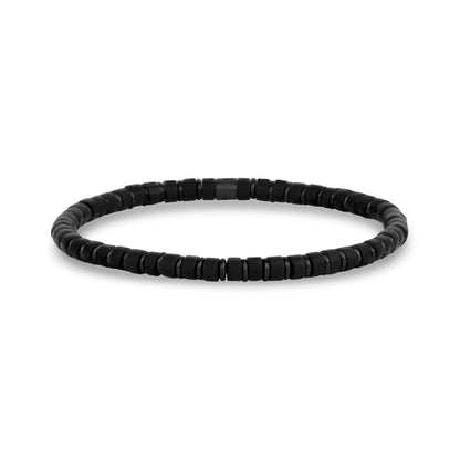 Black and Hematite Bead Bracelet - Mens Steel Bead Bracelets - The Steel Shop