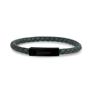 Green Leather Bracelet | 6MM - Mens Steel Leather Bracelets - The Steel Shop