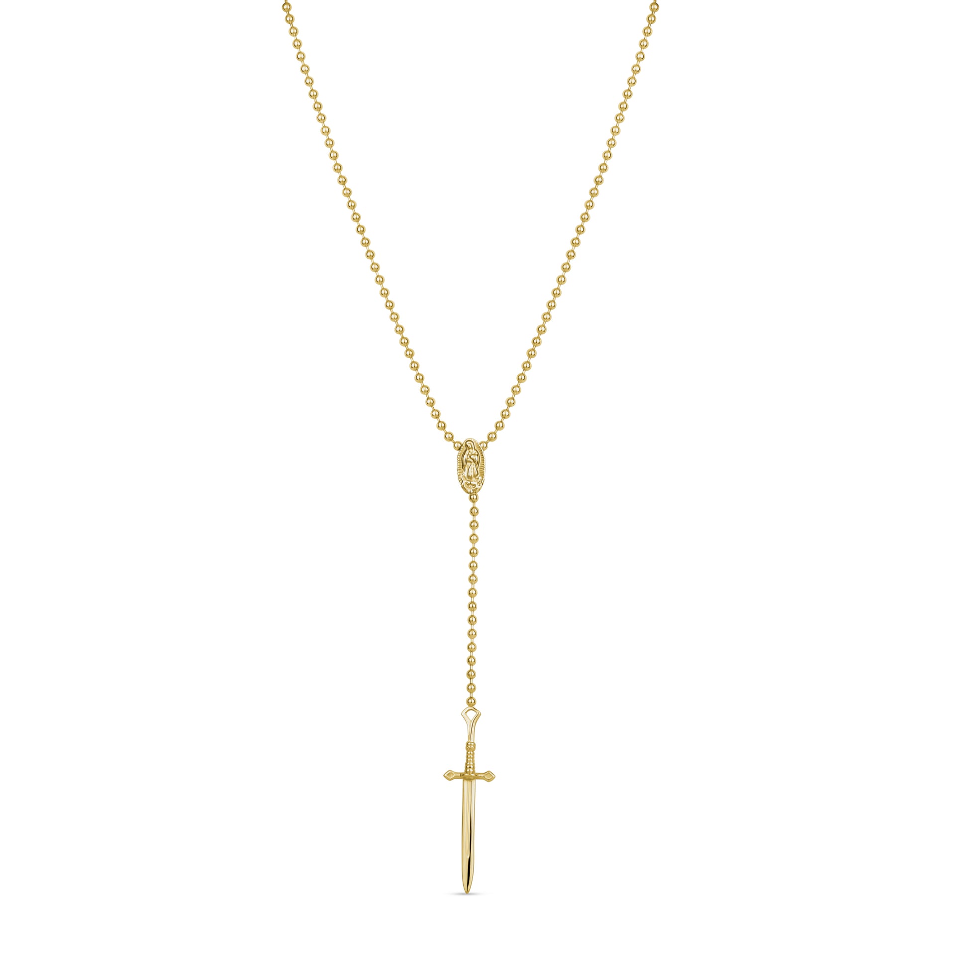 Modern Rosary Fashion Sword Cross Beaded Necklace – The Steel Shop