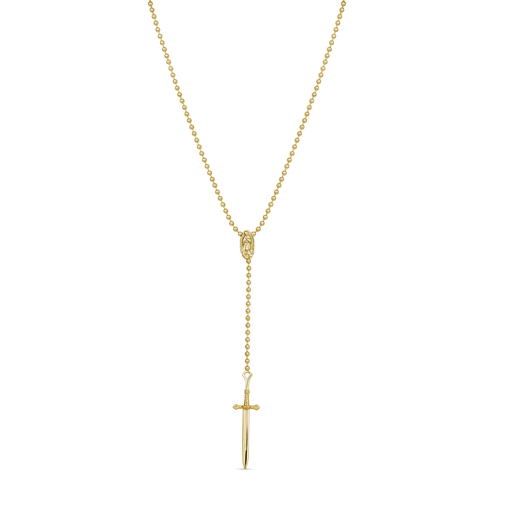 Modern Rosary Sword Necklace - Unisex Necklaces - The Steel Shop