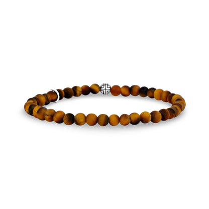 Matte Tiger Eye Bead Bracelet | 4MM - Unisex Bead Bracelet - The Steel Shop