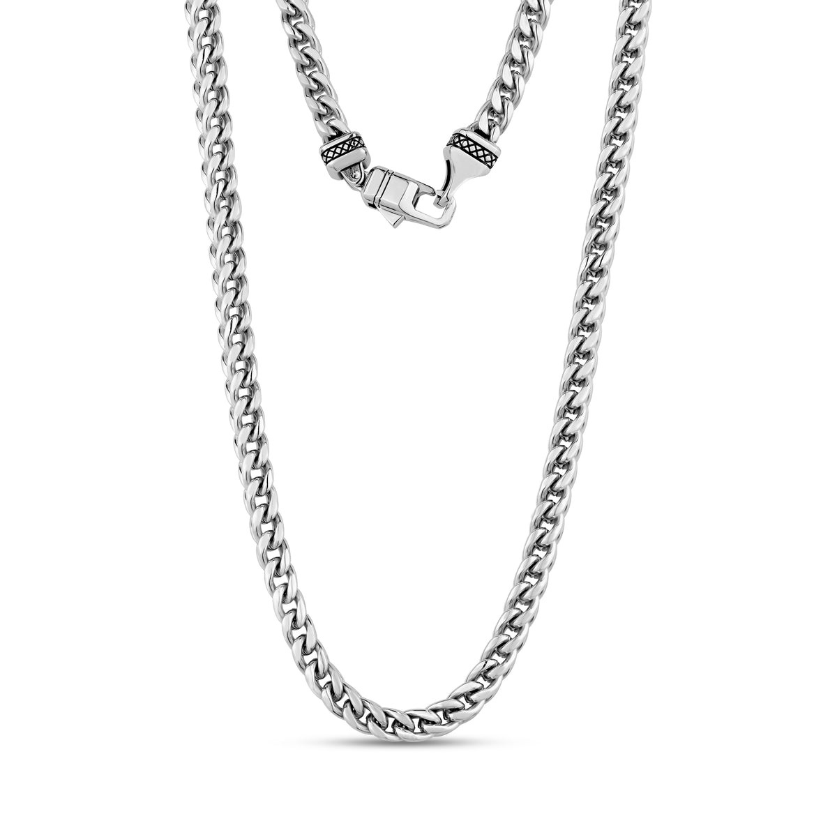 Wycian Men's Minimalist Stainless Steel Necklace – Silver Chain, 2.4mm X 60cm, No Gemstone, Perfect Gift For Him