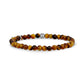 Elegant mix of black stainless steel and earthy tones with leather and natural Tiger Eye beads  