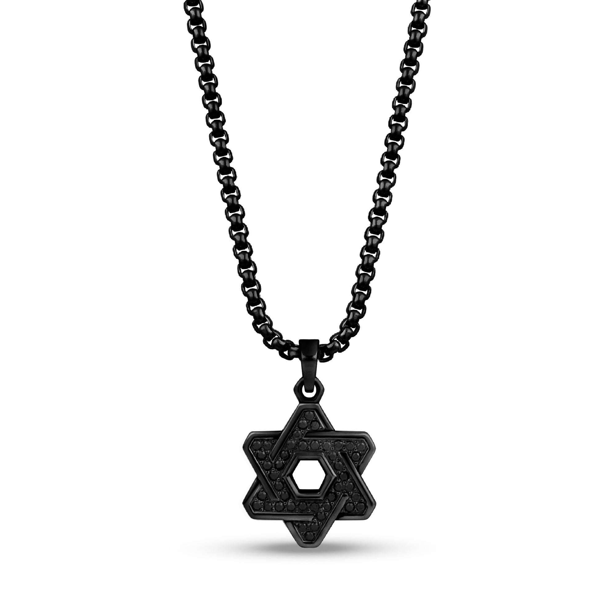 Black Stone-Set Star of David Pendant – The Steel Shop