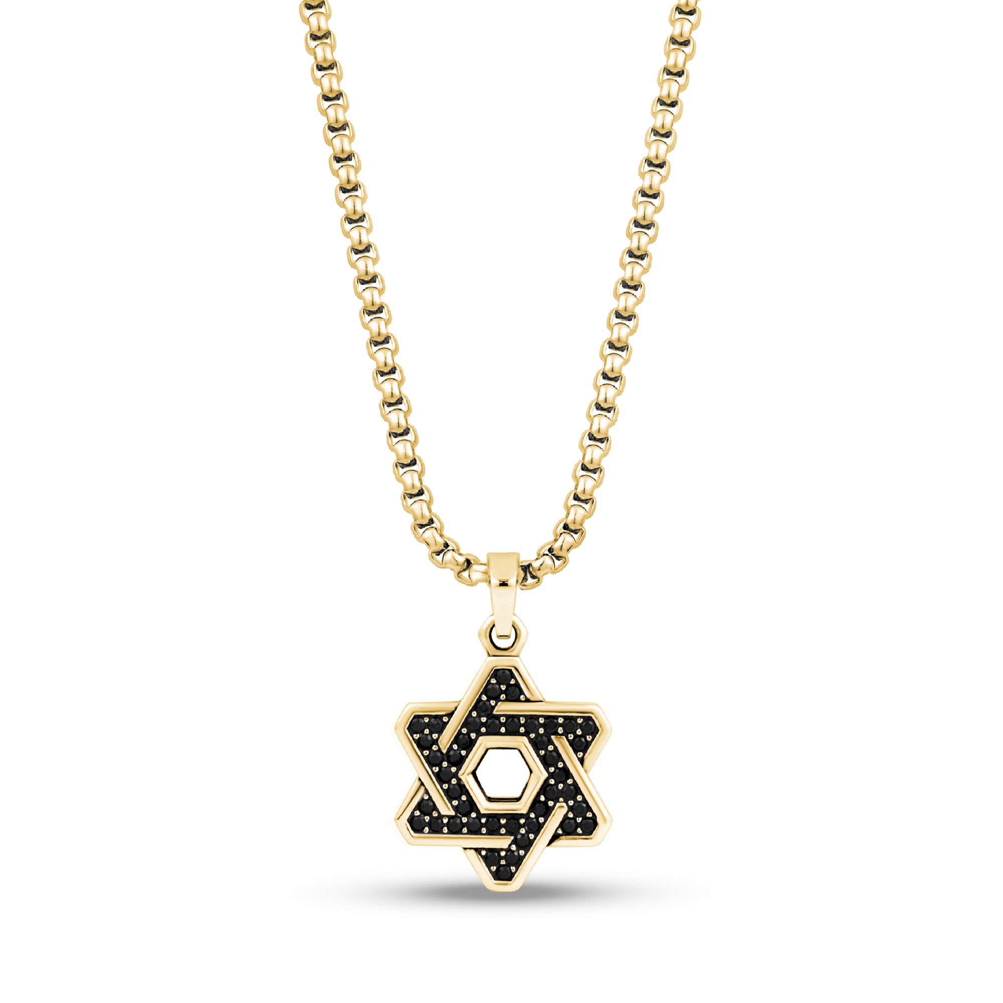 Black Stone-Set Star of David Pendant – The Steel Shop