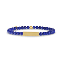 Rectangle Lapis Lazuli Bead Bracelet | 4MM