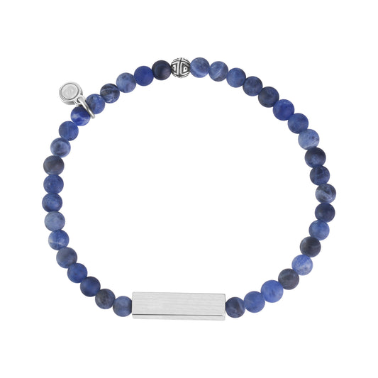 Rectangle Matte Sodalite Bead Bracelet | 4MM