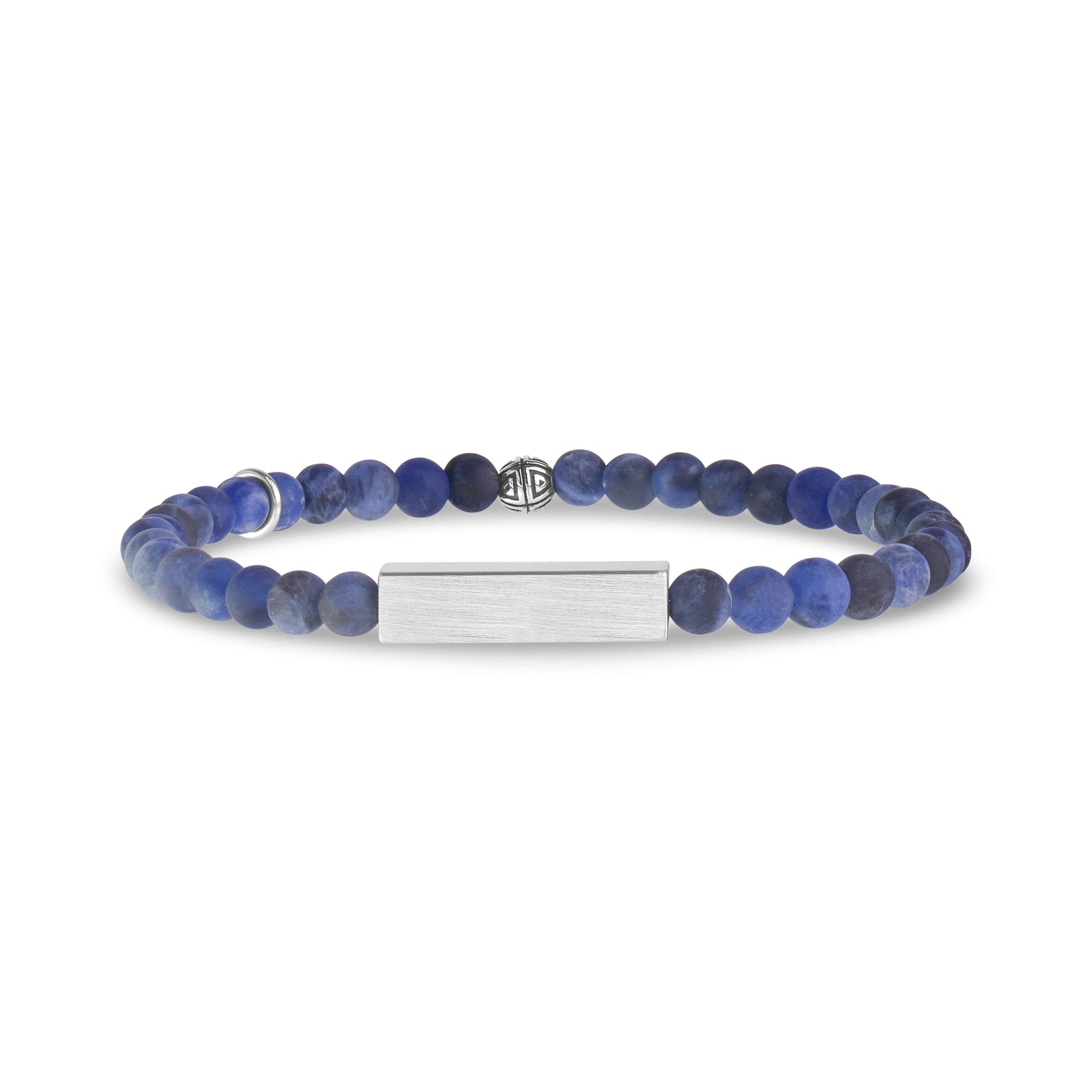 Rectangle Matte Sodalite Bead Bracelet | 4MM