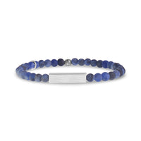Rectangle Matte Sodalite Bead Bracelet | 4MM