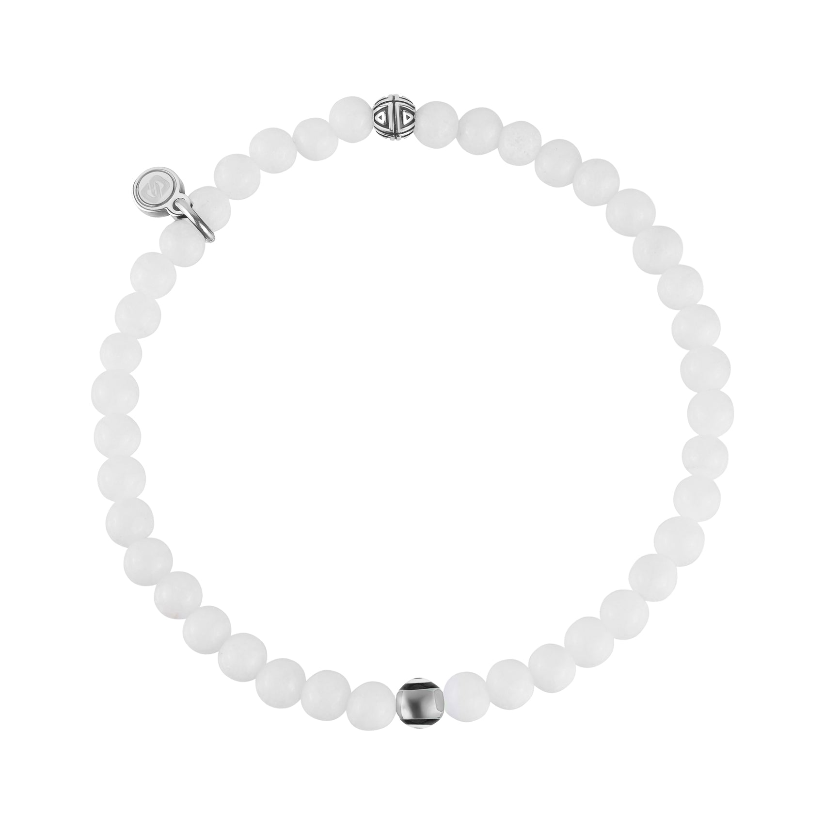 Evil Eye White Jade Protection Bead Bracelet | 4MM - Unisex Bead Bracelet - The Steel Shop