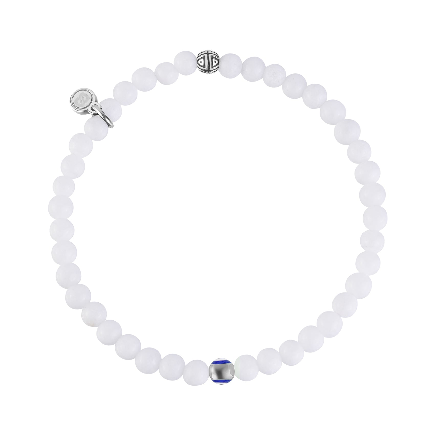 Evil Eye White Jade Protection Bead Bracelet | 4MM - Unisex Bead Bracelet - The Steel Shop