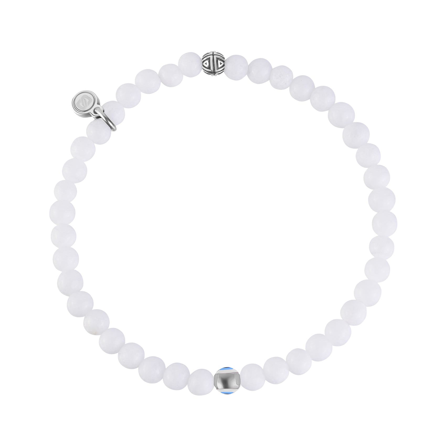 Evil Eye White Jade Protection Bead Bracelet | 4MM - Unisex Bead Bracelet - The Steel Shop