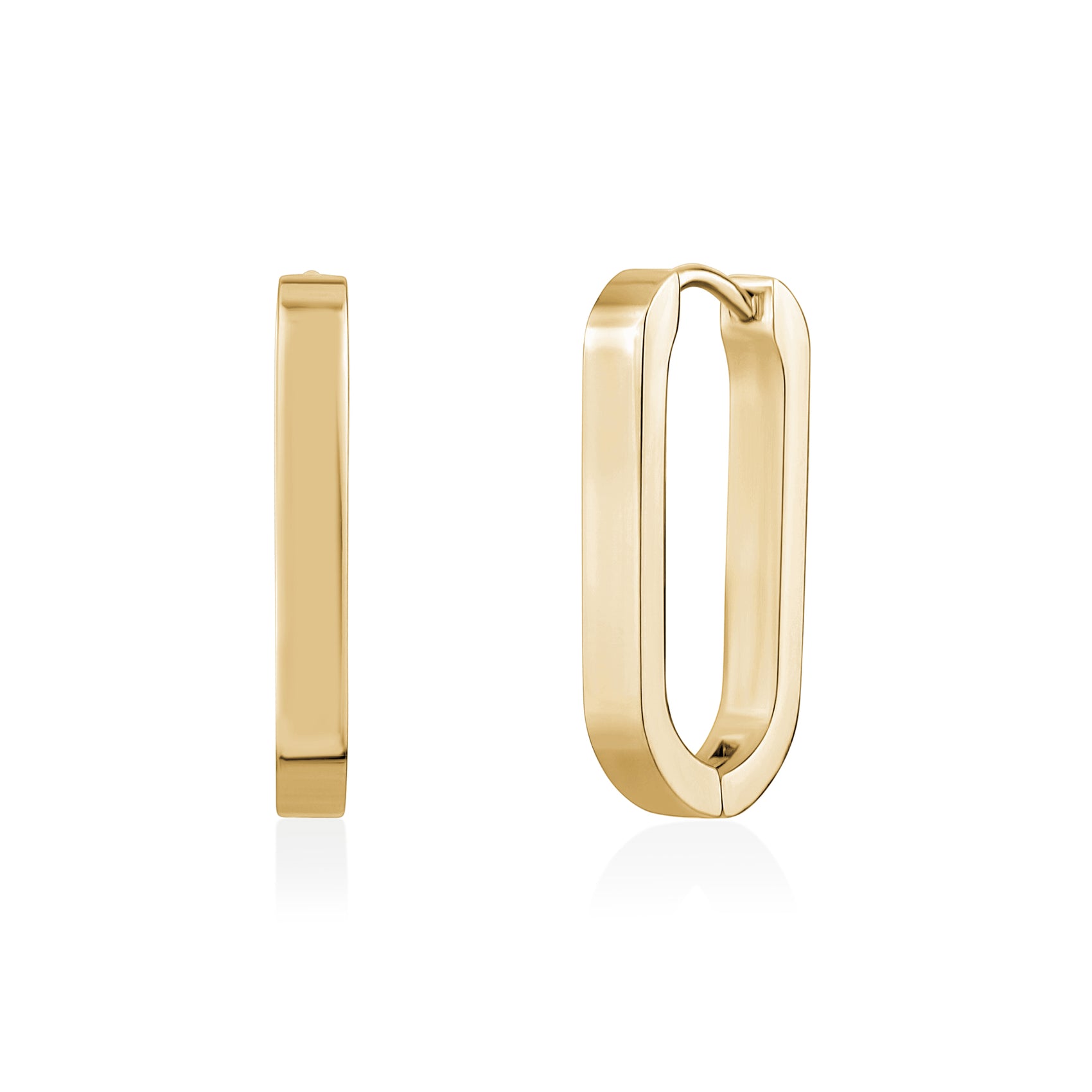 Oval Huggie Earrings | 20MM - Earrings - The Steel Shop