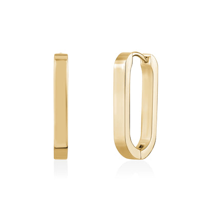 Oval Huggie Earrings | 20MM - Earrings - The Steel Shop