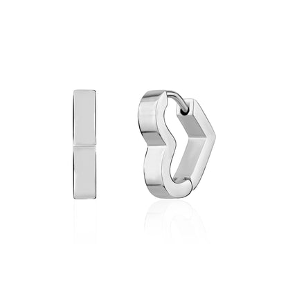 Heart Huggie Earrings - Earrings - The Steel Shop