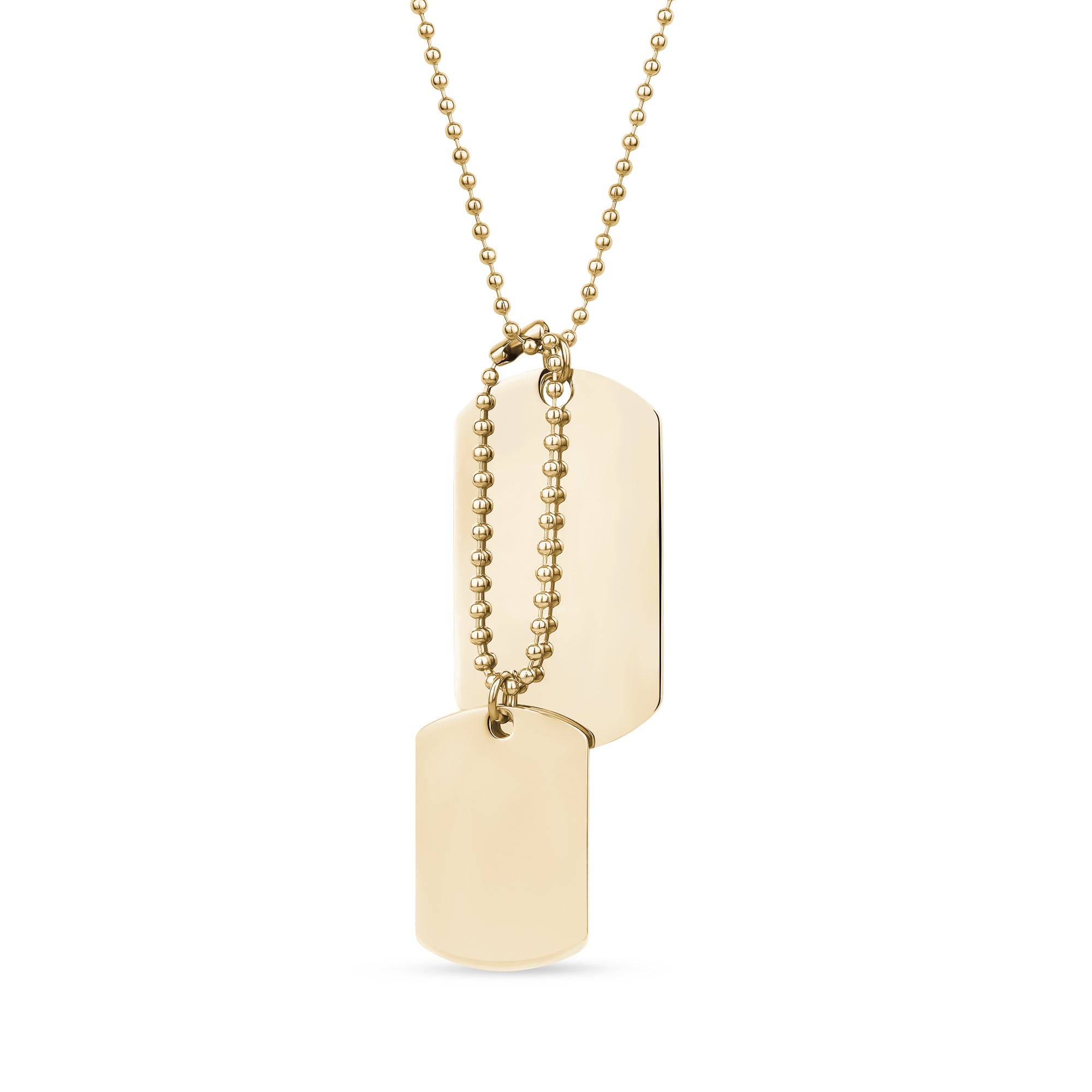 Shiny Stainless Steel Engravable Double Dog Tag Pendant Gift for