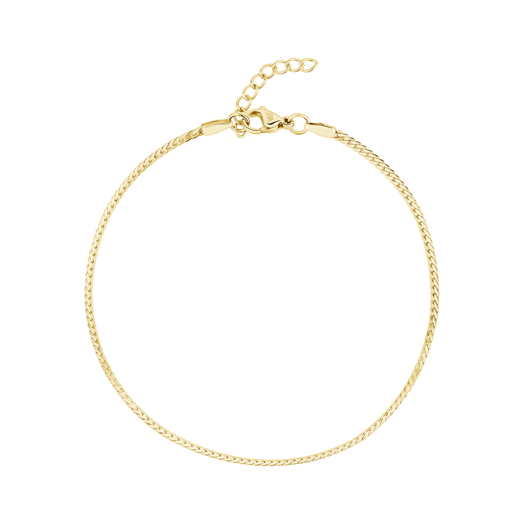 Flat Curb Chain Anklet | 2MM - Anklets - The Steel Shop
