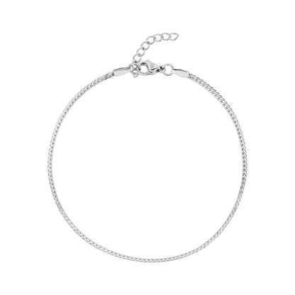 Flat Curb Chain Anklet | 2MM - Anklets - The Steel Shop
