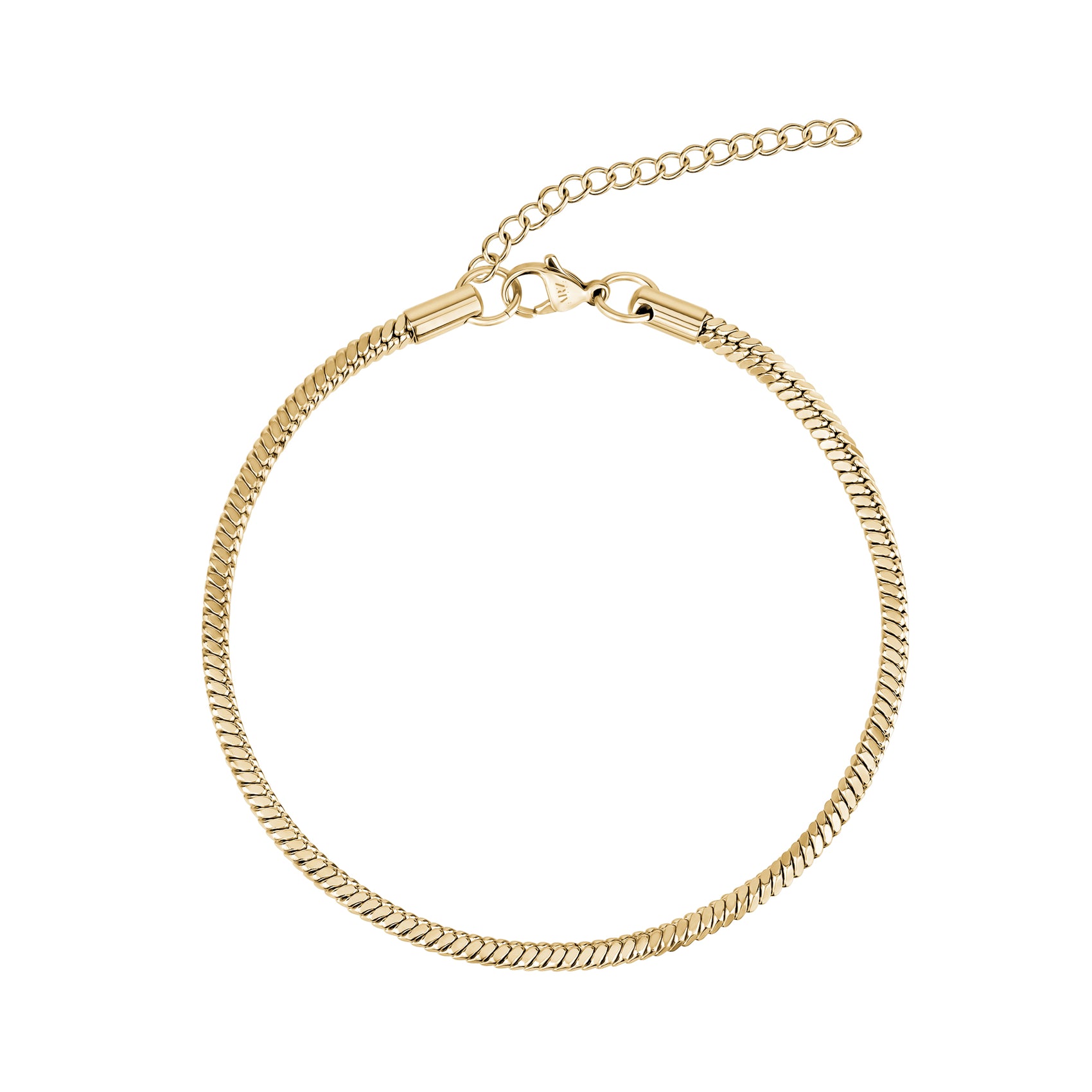 Square Snake Chain Anklet | 3MM - Anklets - The Steel Shop