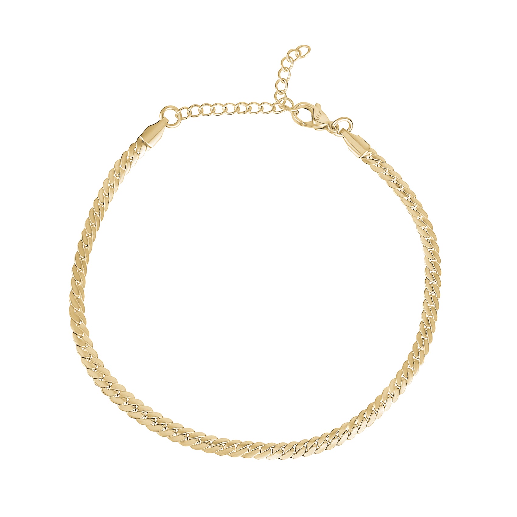 Flat Curb Chain Anklet | 4MM - Anklets - The Steel Shop